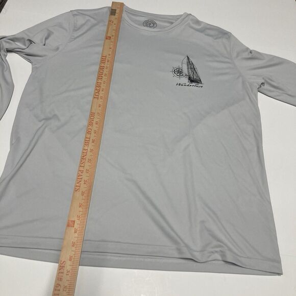 Vapor Apparel Long Sleeve Wanderlust Fishing Swim Shirt Size XL Gray UPF 50+ - Picture 9 of 11